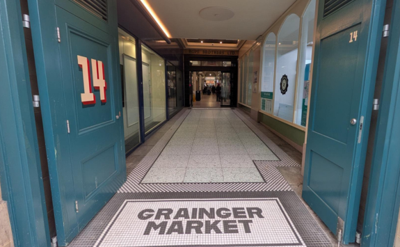 Grainger Market entrance signage