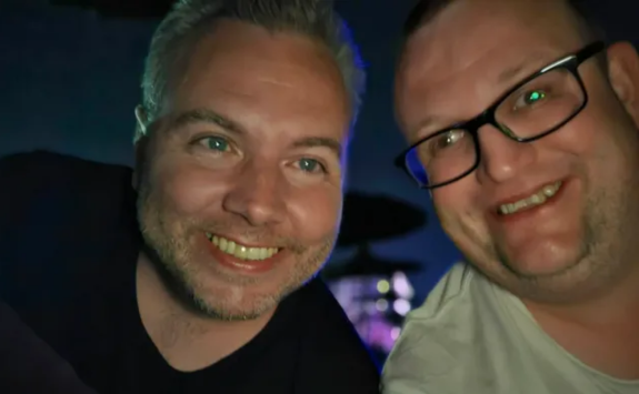 Mark and Kevin at a gig