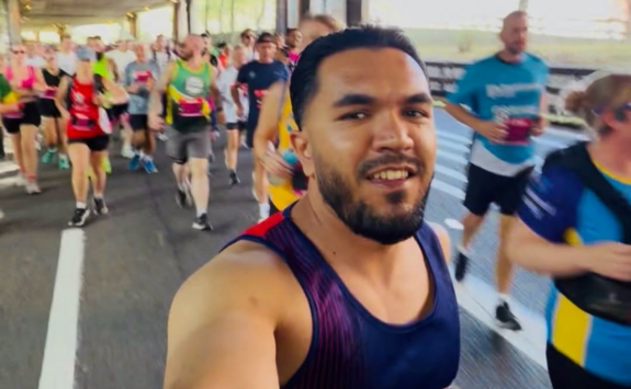 Mo running the Great North Run
