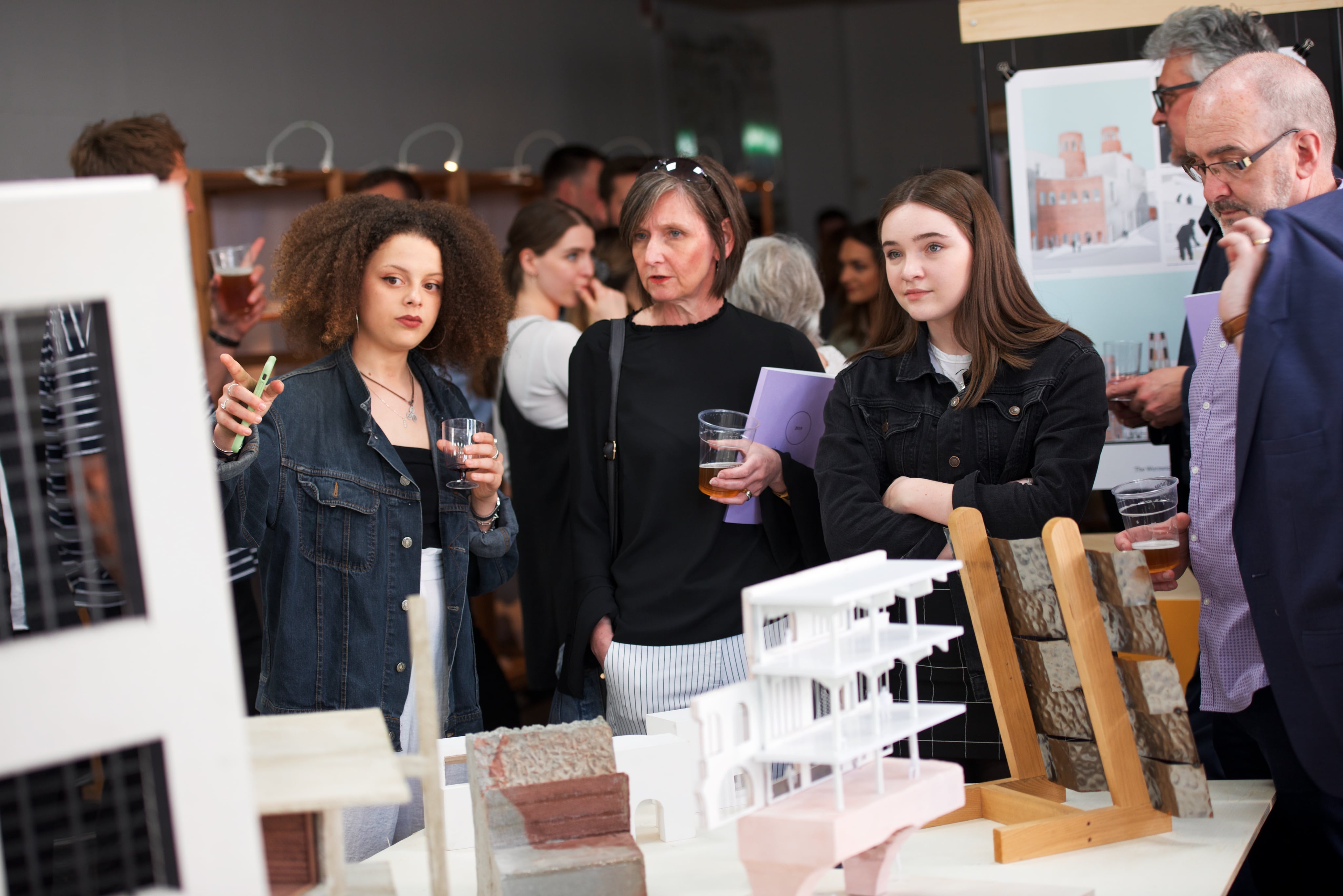 Group Looking at sculpture