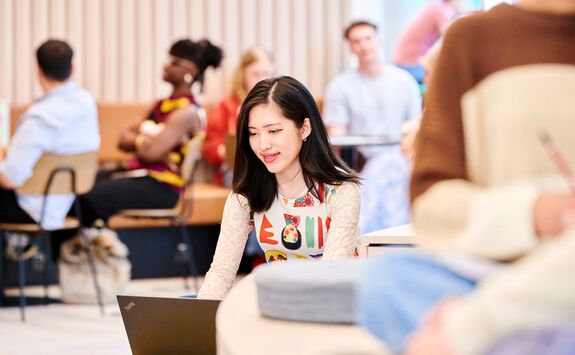 Students studying in a shared workspace
