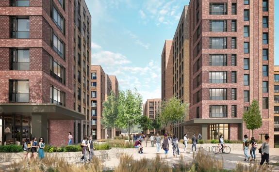 A computer generated image of the Castle Leazes redevelopment.