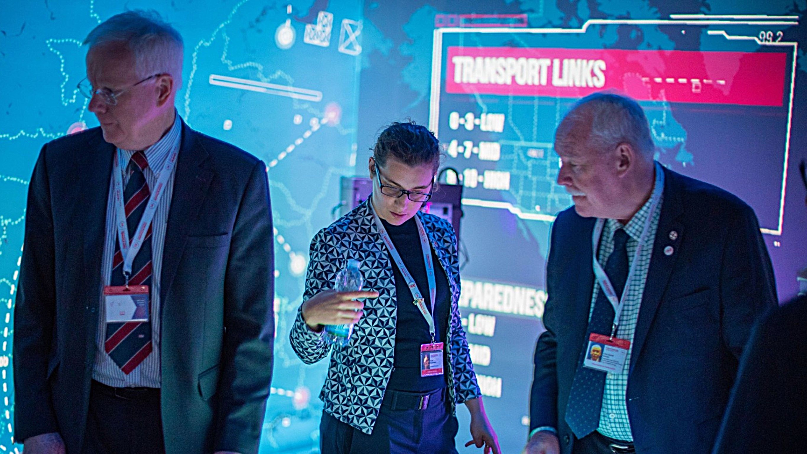 Three members of the Open Lab Group at a digital conference.