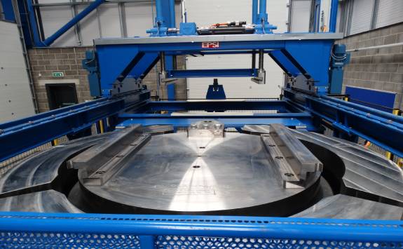 A close-up of the vertical hyperbaric chamber in Tyne Subsea.