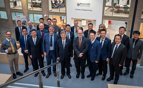 A delegation from Southeast Uni visits representatives of Newcastle University on campus.