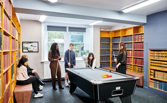 A student working in the law library.