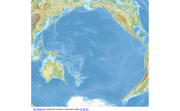 A map centred on the Pacific Ocean