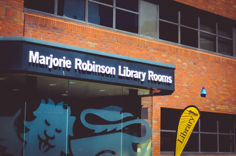 Image of exterior of Marjorie Robinson Library Rooms