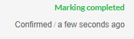 A screenshot of the Marking completed status in Inspera.