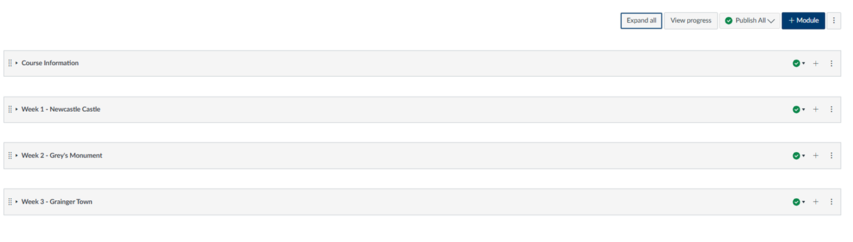 Screenshot of Canvas Modules