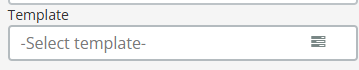 A screenshot of the template area in Inspera showing no template selected.