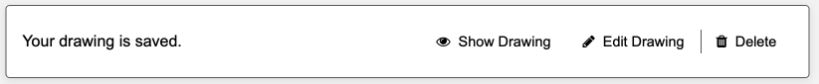 A screenshot of the new Inspera digital drawing tool options once a drawing is saved.