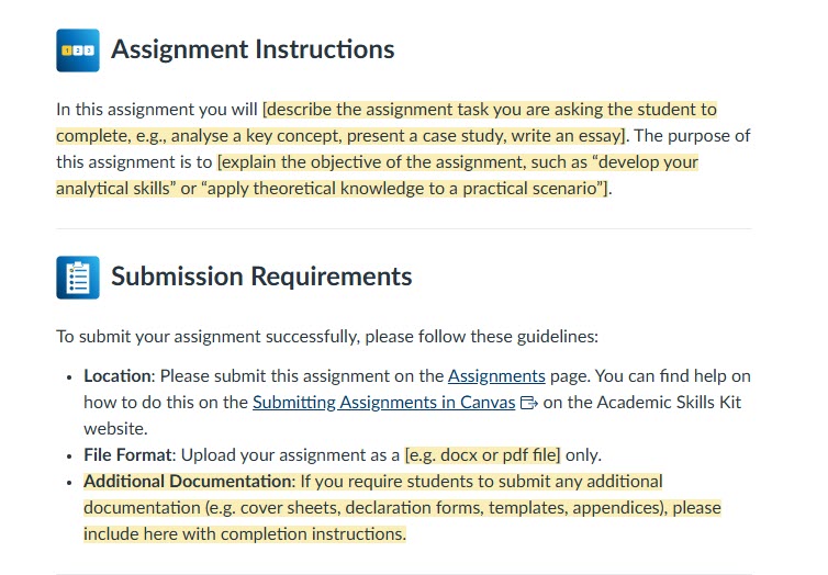 Image of Assignment Brief Template