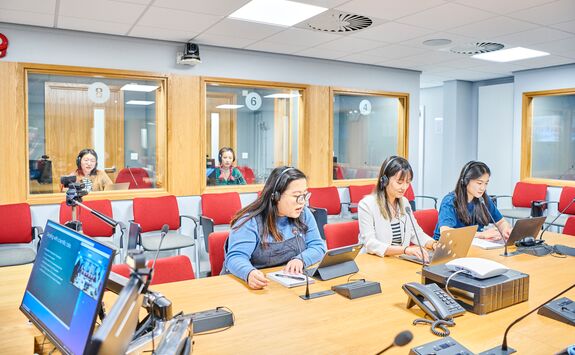 Students in the Translation and Interpreting Suite