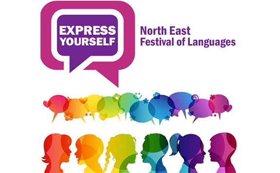 Logo with words Express yourself North East Festival of Languages
