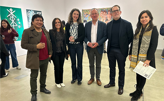 Group shot at an art exhibition