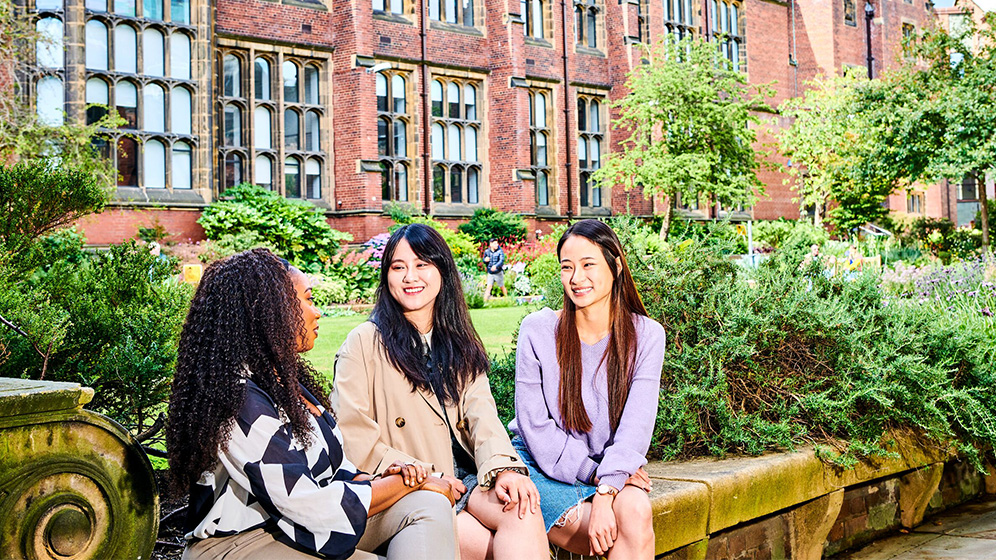 Students chatting outside