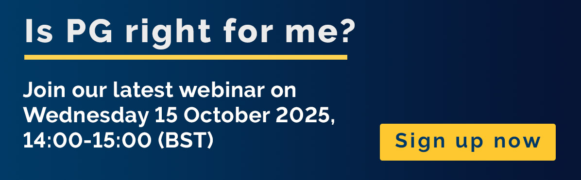 Is PG right for me? Join our latest webinar. 15 October 2025, 14:00-15:00 (BST)