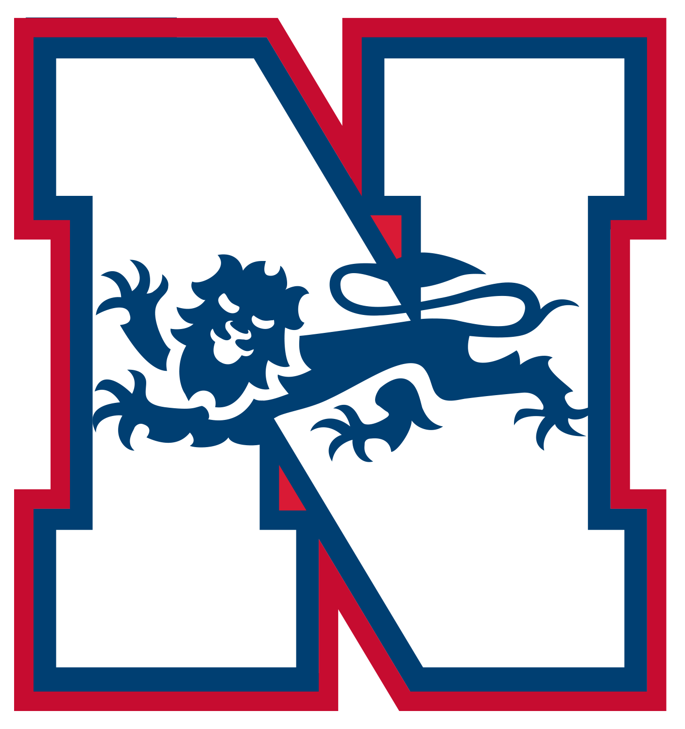 Newcastle University Sports Logo, white and red variation.