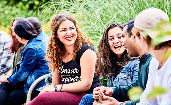 Students relax between classes