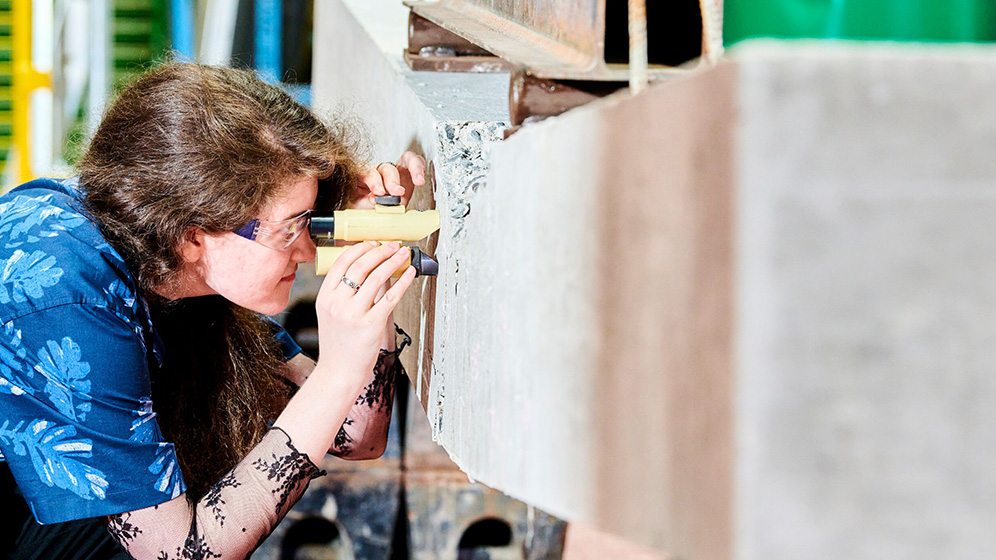 A student working on a project