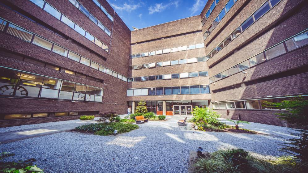 Exterior of the Merz Court building.