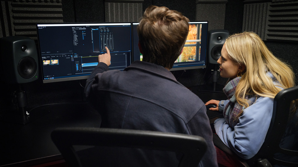 students using our new editing suite facilities