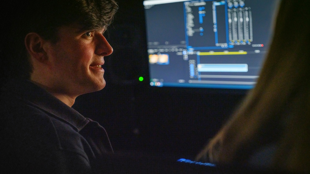 students using our new editing suite facilities